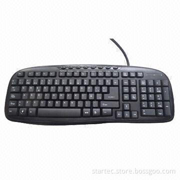 USB multimedia keyboard with ergonomic shape